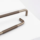 Tırtıklı Bronz Metal Kulp 128 mm 12.8 cm Mobilya Çekmece Dolap Dolabı Modern Kapak Kulpları thumbnail 6