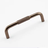 Tırtıklı Bronz Metal Kulp 128 mm 12.8 cm Mobilya Çekmece Dolap Dolabı Modern Kapak Kulpları thumbnail 5