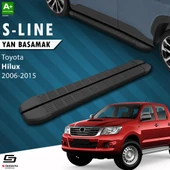S-Dizayn Toyota Hilux 7 S-Line Siyah Yan Basamak 203 Cm 2006-2015 A+ Kalite thumbnail 1