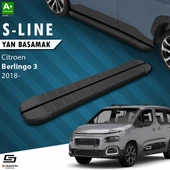 S-Dizayn Citroen Berlingo 3 Uzun Şase S-Line Siyah Yan Basamak 213 Cm 2018 Üzeri A+ Kalite thumbnail 1