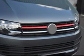 OMSA VW T6 Transporter Kırmızı Krom Ön Panjur Comfortline ve Highline 2 Parça 2015-2019 Arası thumbnail 1