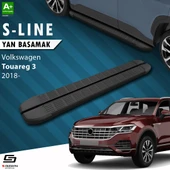 S-Dizayn VW Touareg 3 S-Line Siyah Yan Basamak 193 Cm 2018 Üzeri A+ Kalite thumbnail 1