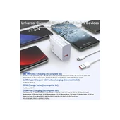 ACL AC-107 67Watt, 1xUSB-A 1metre USB-A to USB-C Kablolu Duvar Şarj Aleti Seyahat Şarj thumbnail 3