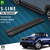S-Dizayn Ssangyong Actyon Sports S-Line Siyah Yan Basamak 203 Cm 2007-2018 A+ Kalite thumbnail 1