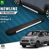 S-Dizayn Citroen Berlingo 3 Uzun Şase NewLine Krom Yan Basamak 213 Cm 2018 Üzeri A+ Kalite thumbnail 1