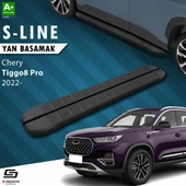 S-Dizayn Chery Tiggo8 Pro S-Line Siyah Yan Basamak 183 Cm 2022 Üzeri A+ Kalite thumbnail 1