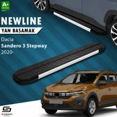 S-Dizayn Dacia Sandero 3 Stepway NewLine Aluminyum Yan Basamak 183 Cm 2020 Üzeri A+ Kalite thumbnail 1