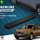 S-Dizayn Dacia Sandero 3 Stepway NewLine Siyah Yan Basamak 183 Cm 2020 Üzeri A+ Kalite thumbnail 1