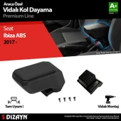 S-Dizayn Seat Ibiza ABS Vidalı Kol Dayama Kolçak Siyah 2017 Üzeri A+Kalite thumbnail 1