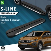 S-Dizayn Dacia Sandero 3 Stepway S-Line Krom Yan Basamak 183 Cm 2020 Üzeri A+ Kalite thumbnail 1
