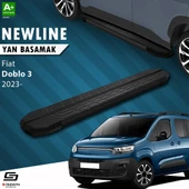 S-Dizayn Fiat Doblo 3 Uzun Şase NewLine Siyah Yan Basamak 213 Cm 2023 Üzeri A+ Kalite thumbnail 1