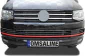 OMSA VW T6 Transporter Kırmızı Krom Ön Tampon Çıtası Comfortline & Highline 3 Parça 2015-2019 Arası thumbnail 4