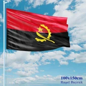 Angola Bayrağı - 100x150 cm (1 metre x 1,5 metre) - Raşel Kumaş - 1
