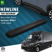 S-Dizayn Mercedes Sprinter W901 Orta Şase NewLine Siyah Yan Basamak 263 Cm 1998-2006 A+ Kalite thumbnail 1