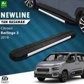 S-Dizayn Citroen Berlingo 3 Uzun Şase NewLine Aluminyum Yan Basamak 213 Cm 2018 Üzeri A+ Kalite thumbnail 1