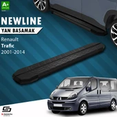 S-Dizayn Renault Trafic 2 Kısa Şase NewLine Siyah Yan Basamak 223 Cm 2001-2014 A+ Kalite thumbnail 1