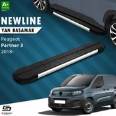S-Dizayn Peugeot Partner 3 Uzun Şase NewLine Krom Yan Basamak 213 Cm 2018 Üzeri A+ Kalite thumbnail 1