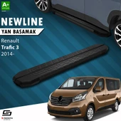 S-Dizayn Renault Trafic 3 Uzun Şase NewLine Siyah Yan Basamak 263 Cm 2014-2020 A+ Kalite thumbnail 1