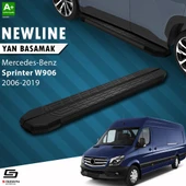 S-Dizayn Mercedes Sprinter W906 Kısa Şase NewLine Siyah Yan Basamak 263 Cm 2006-2019 A+ Kalite thumbnail 1