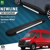 S-Dizayn Mercedes Sprinter W907 Orta Şase NewLine Aluminyum Yan Basamak 273 cm 2019 Üzeri A+ Kalite thumbnail 1