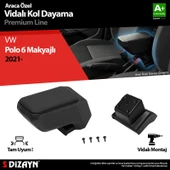 S-Dizayn VW Polo 6 Makyajlı Kol Dayama Kolçak ABS Vidalı Siyah 2021 Üzeri A+ Kalite thumbnail 1