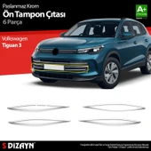 S-Dizayn VW Tiguan 3 Krom Ön Tampon Çıtası 6 Prç. 2024 Üzeri A+ Kalite thumbnail 1