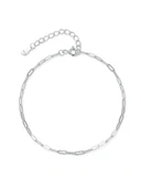 Dikdörtgen Zincir Zarafeti Kadın Gümüş Bileklik thumbnail 1