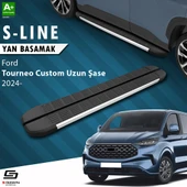 S-Dizayn Ford Tourneo Custom 2 Uzun Şase S-Line Aluminyum Yan Basamak 263 Cm 2023 Üzeri A+ Kalite thumbnail 1