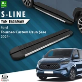 S-Dizayn Ford Tourneo Custom 2 Uzun Şase S-Line Krom Yan Basamak 263 Cm 2023 Üzeri A+ Kalite thumbnail 1