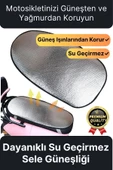 Özel Üretim Alüminyum Koltuk Kılıfı Dayanıklı Lastikli Su Geçirmez Motor Sele Güneşliği 60 cm x35 cm - 1