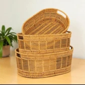 Oval Rattan Büyük Boy Sepet thumbnail 4