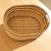 Oval Rattan Büyük Boy Sepet thumbnail 5