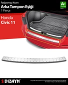 S-Dizayn Honda Civic 11 Krom Arka Tampon Eşiği 2021 Üzeri thumbnail 1