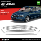 S-Dizayn Skoda Octavia A7 SD Krom Cam Çerçeve Seti 10 Prç 2013-2020 A+ Kalite thumbnail 1
