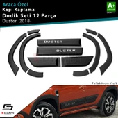 S-Dizayn Dacia Duster 2 Kapı Koruma ve Çamurluk Kaplaması Dodik Seti Parlak Krom Yazılı 12 Prç 2018-2023 A+ Kalite thumbnail 1