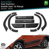 S-Dizayn Dacia Duster 2 Kapı Koruma ve Çamurluk Kaplaması Dodik Seti (Mat Krom) Yazılı 12 Prç 2018-2023 A+ Kalite thumbnail 1