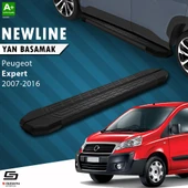 S-Dizayn Peugeot Expert 2 Kısa Şase NewLine Siyah Yan Basamak 213 Cm 2007-2016 thumbnail 1