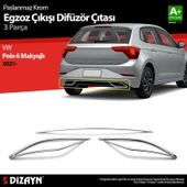 S-Dizayn VW Polo 6 HB Makyajlı Krom Egzoz Çıkışı Difüzör 2021 Üzeri thumbnail 1