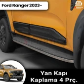 S-Dizayn Ford Ranger 4 ABS Plastik Kapı Koruma Gövde Kaplaması 4 Prç. 2023 Üzeri A+ Kalite thumbnail 1