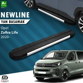 S-Dizayn Opel Zafira Life Uzun Şase NewLine Krom Yan Basamak 243 Cm 2020 Üzeri A+ Kalite thumbnail 1