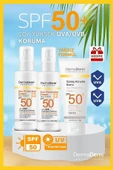 Dermaderm 2 Adet Spf 50+ Yüksek Uva/uvb Koruma Yeni Üretim Bitkisel Güneş Kremi 2 x 100 gr ve 1 Adet Spf 50+ Güneş Koruma Vitaminli Yüz ve Vücut Güneş Kremi 100 ml. - 1
