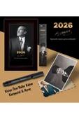 Mor kelebek 2026 İstikbal Atatürk Ajandası Ayraç Kartpostal Kalem - Siyah - 1