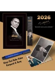 Mor kelebek 2026 Gazi Paşa Atatürk Ajandası Ayraç Kartpostal Kalem - Lacivert - 1