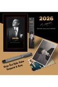 Mor kelebek 2026 İstikbal Atatürk Ajandası Ayraç Kartpostal Kalem - Gri - 1