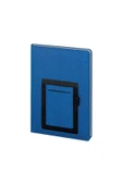 Nesnel Gift Cüzdanlı ve Kalemlikli Termo Deri Mavi Modern Ajanda - Siyah Touchpenli Metal Kalem Hediyeli - 4