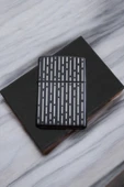 Nesnel Gift Kesik Çizgiler Desenli Metal Benzinli Çakmak - 1