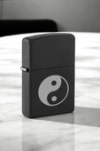 Nesnel Gift Ying-Yang Motifli Siyah Metal Benzinli Çakmak thumbnail 2