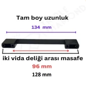 Lüx Çekmece Kulpları Dolap Mobilya Kulp Düz Siyah 96-128 mm Metal Kulp 5 Adet - 3