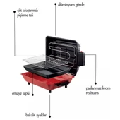 Mina Emaye Tepsili 1100W Elektrikli Izgara - 5