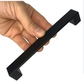 Lüx Çekmece Kulpları Dolap Mobilya Kulp Düz Siyah 96-128 mm Metal Kulp 5 Adet - 4